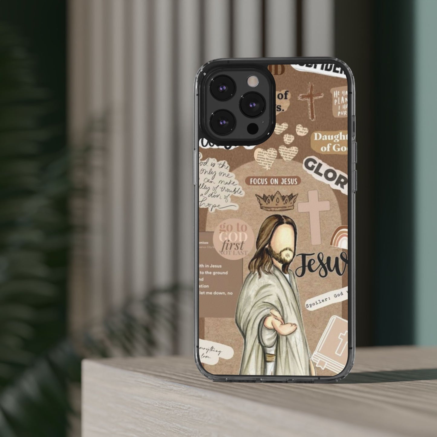 Faith-Inspired Clear Phone Case,