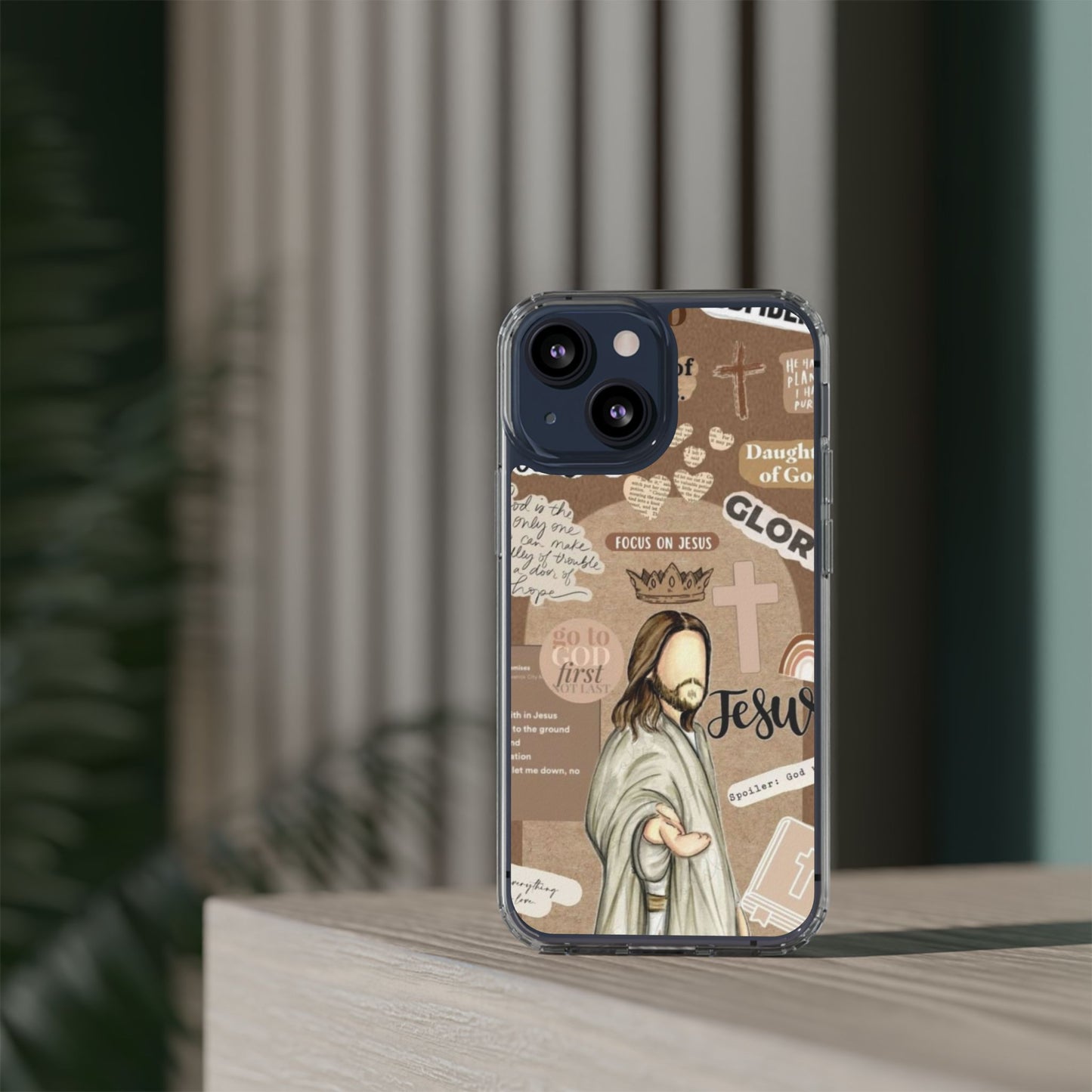 Faith-Inspired Clear Phone Case,