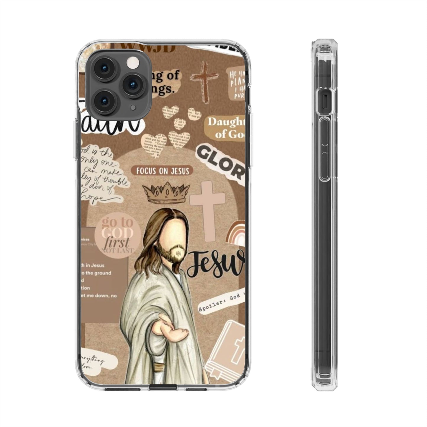 Faith-Inspired Clear Phone Case,