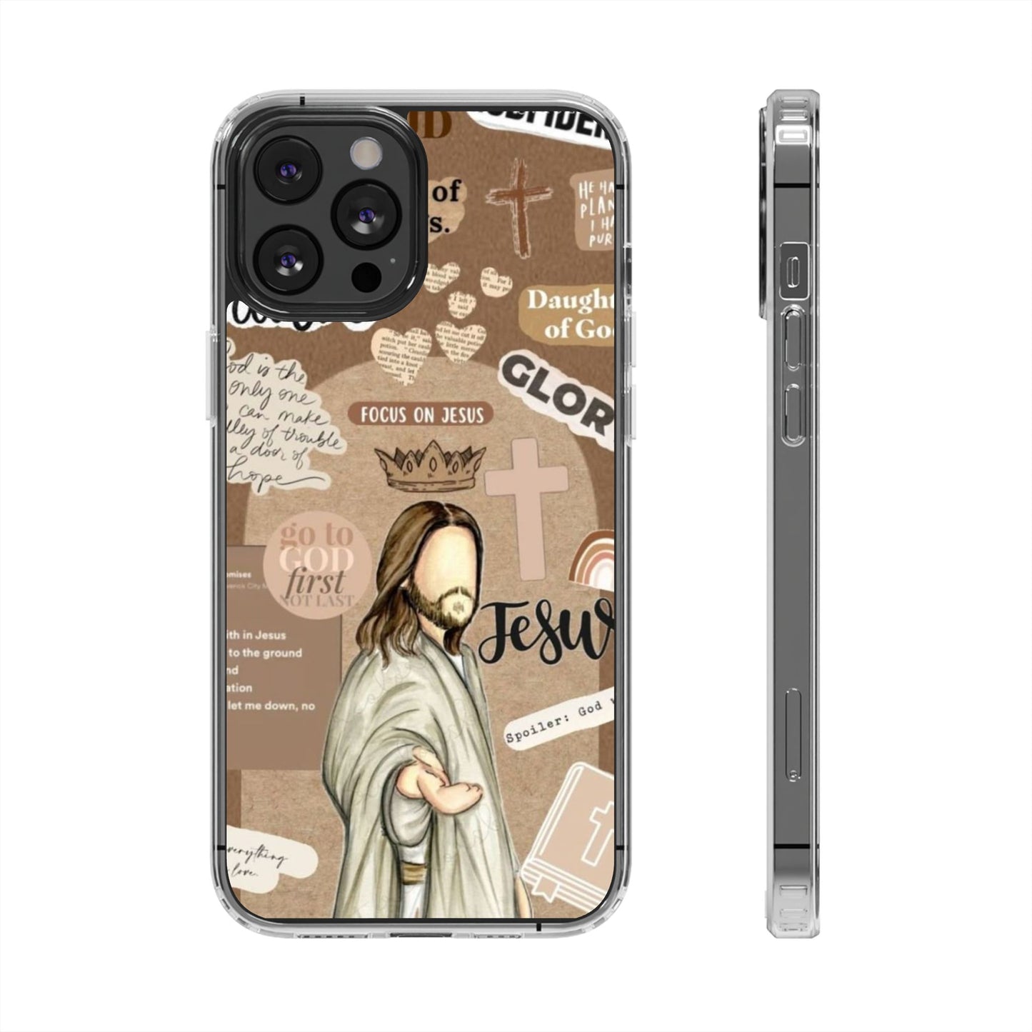 Faith-Inspired Clear Phone Case,
