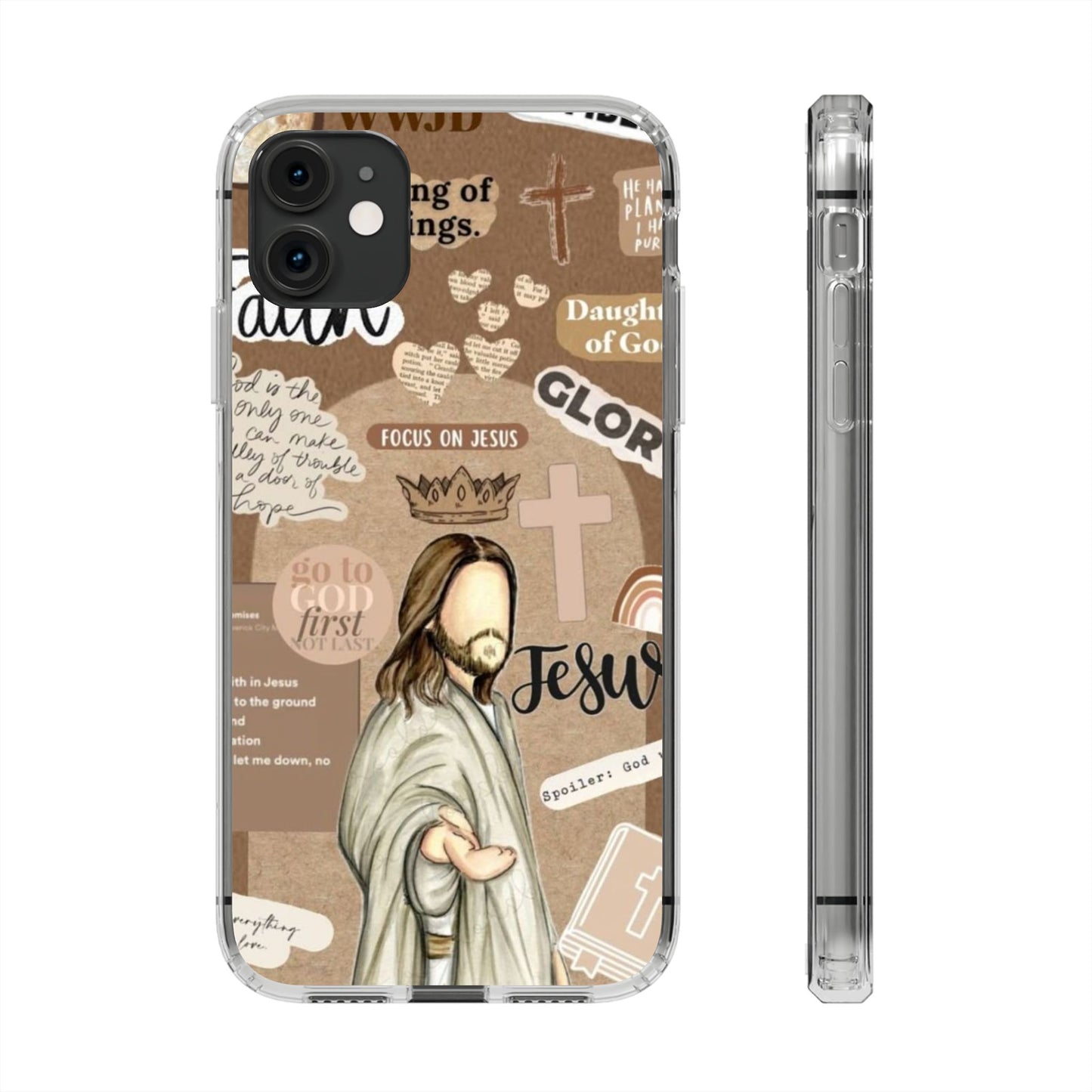 Faith-Inspired Clear Phone Case,