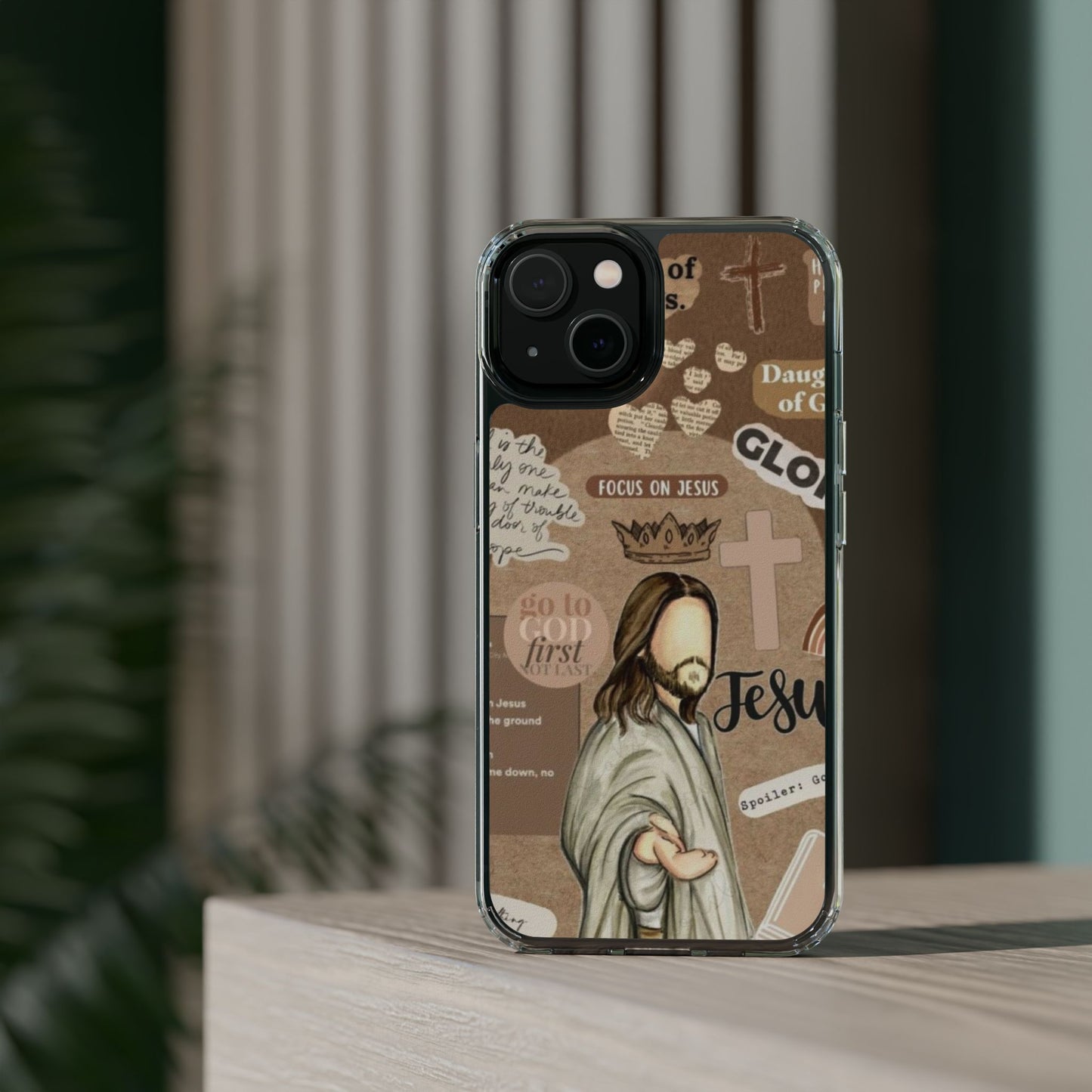 Faith-Inspired Clear Phone Case,