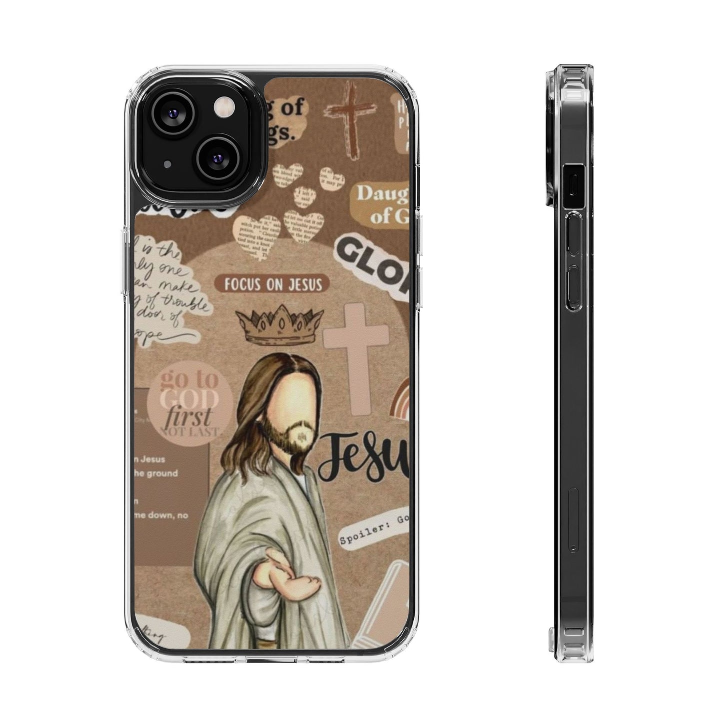 Faith-Inspired Clear Phone Case,