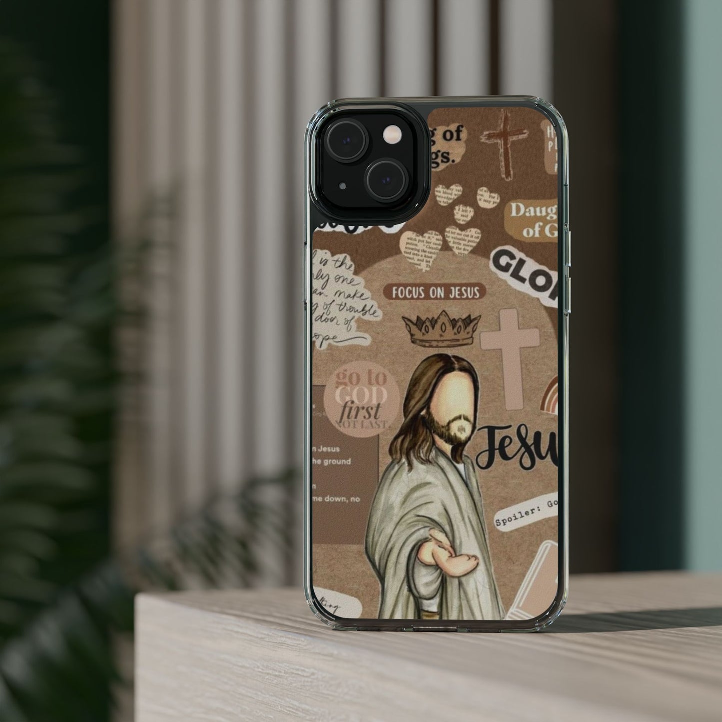 Faith-Inspired Clear Phone Case,