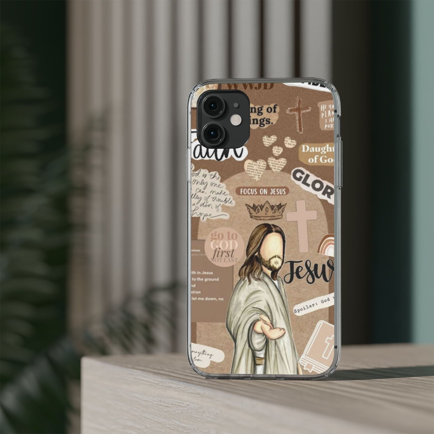 Faith-Inspired Clear Phone Case,
