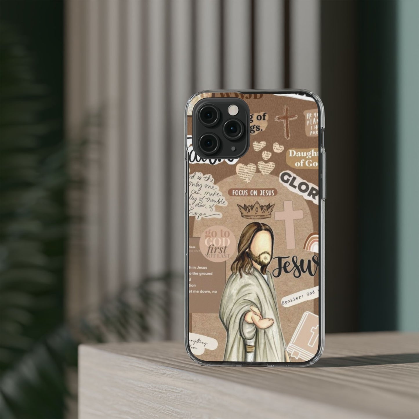 Faith-Inspired Clear Phone Case,