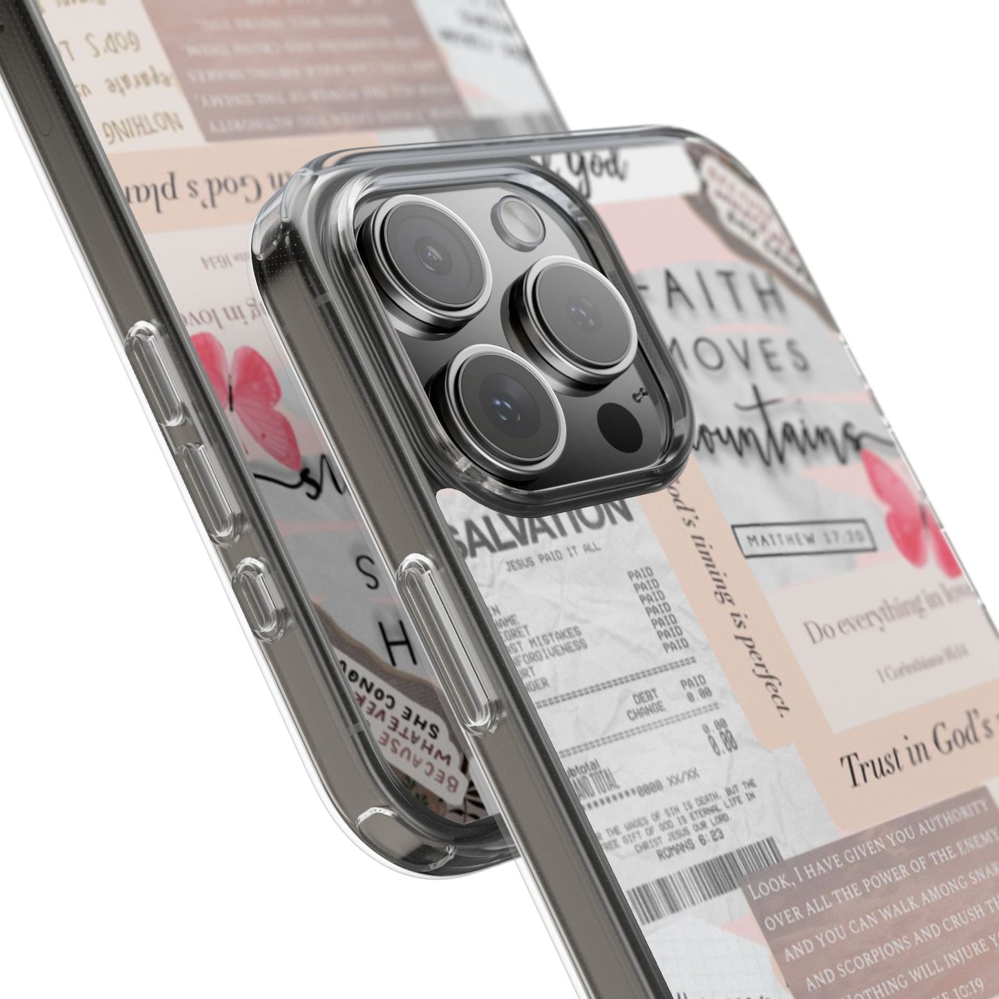 Faith-Inspired Clear Phone Case