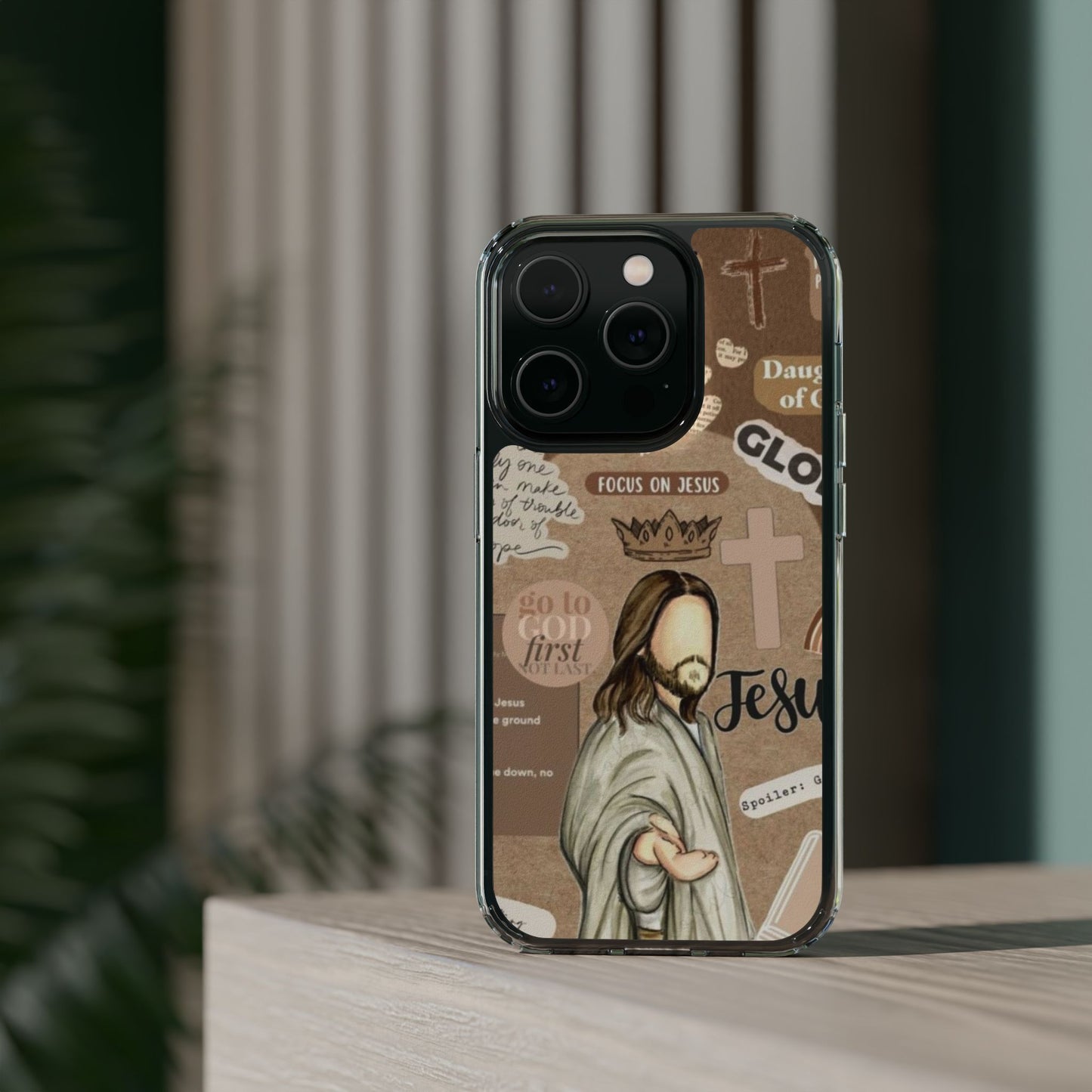 Faith-Inspired Clear Phone Case,