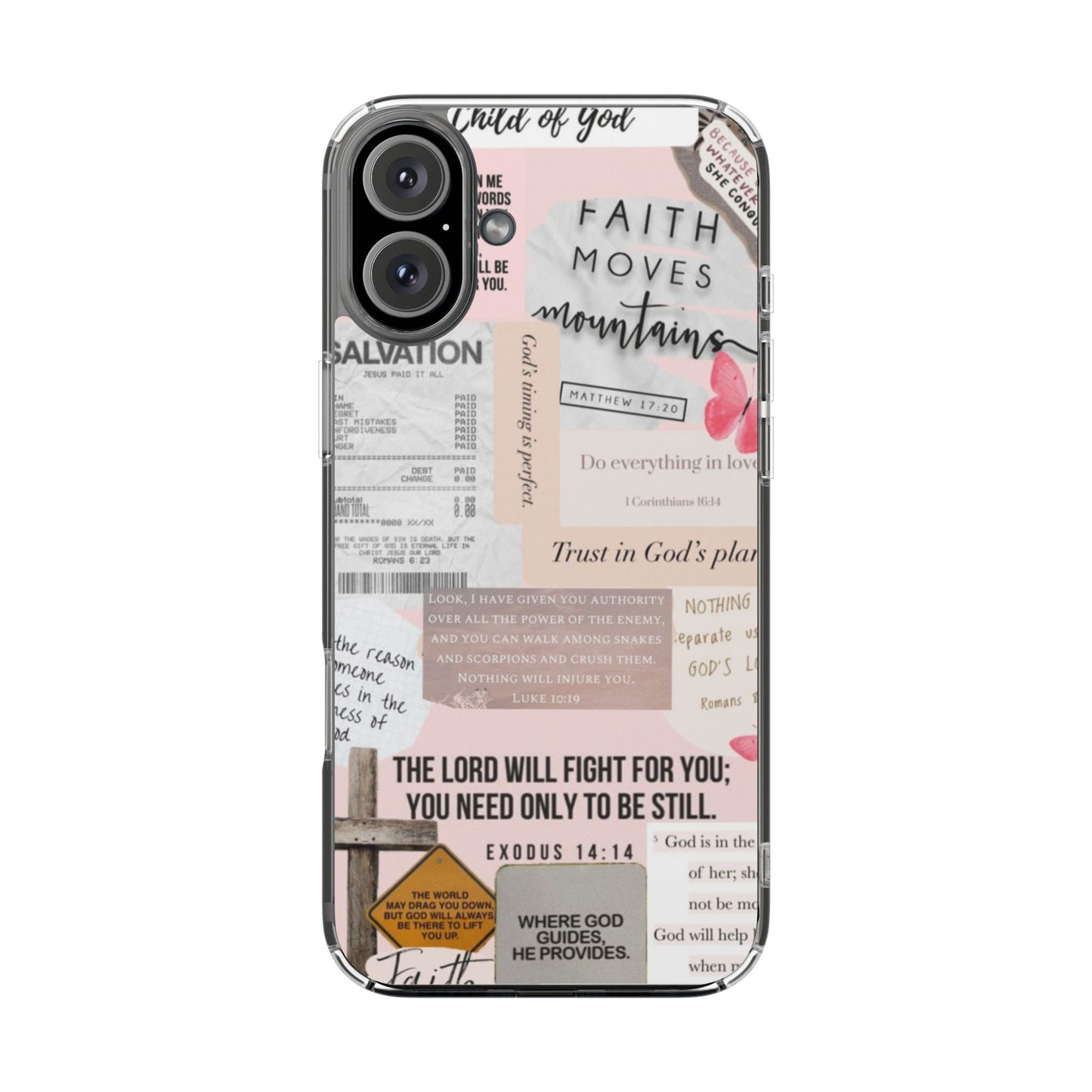 Faith-Inspired Clear Phone Case