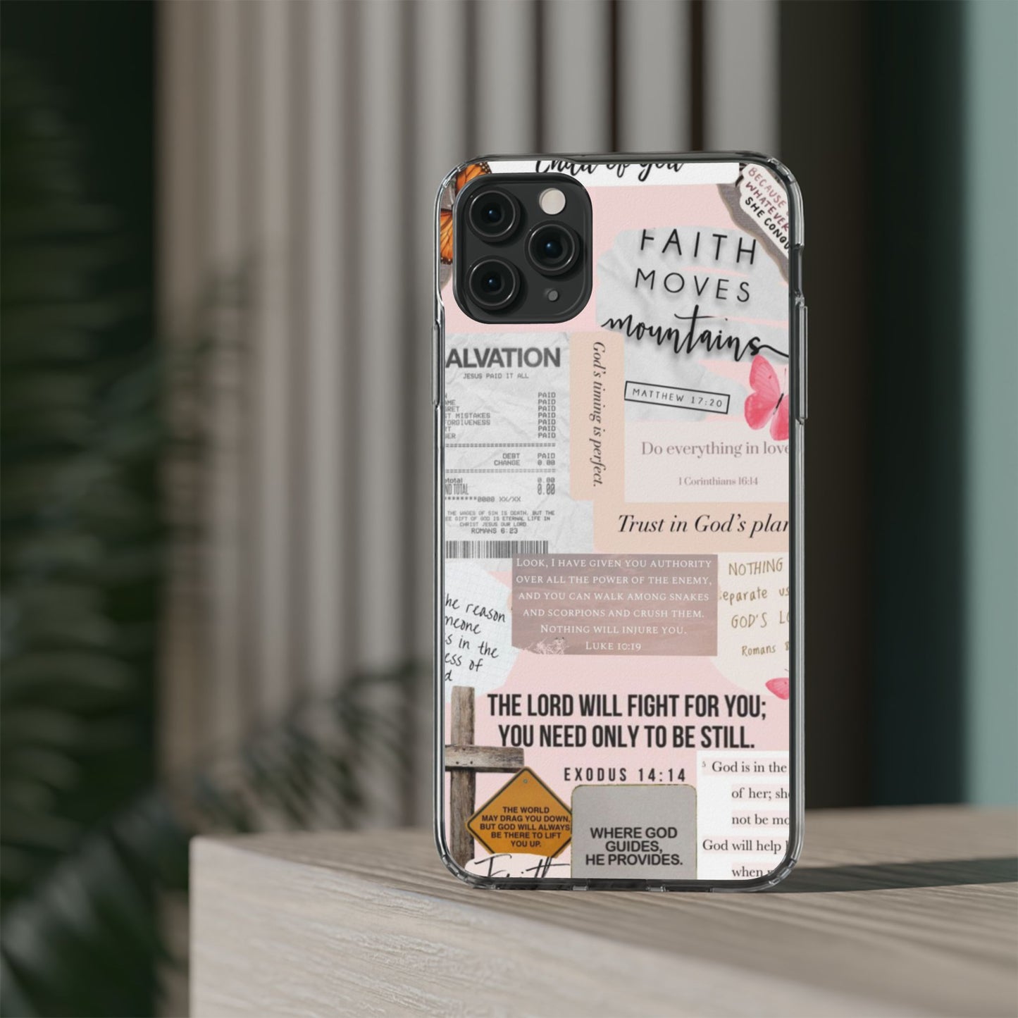 Faith-Inspired Clear Phone Case