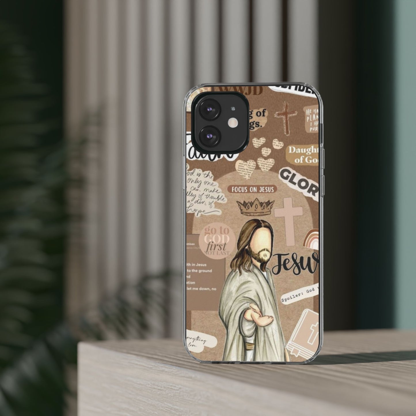 Faith-Inspired Clear Phone Case,