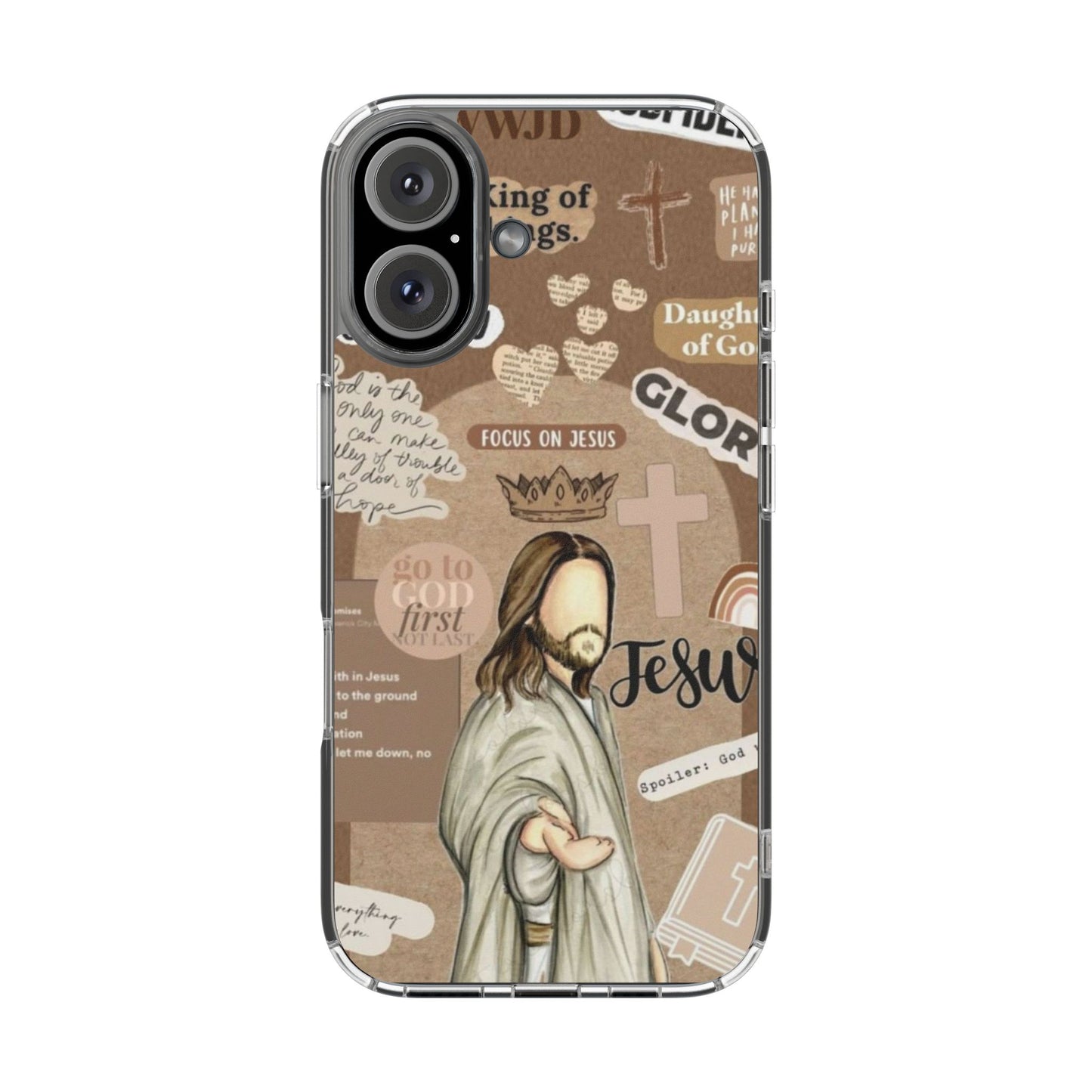 Faith-Inspired Clear Phone Case,