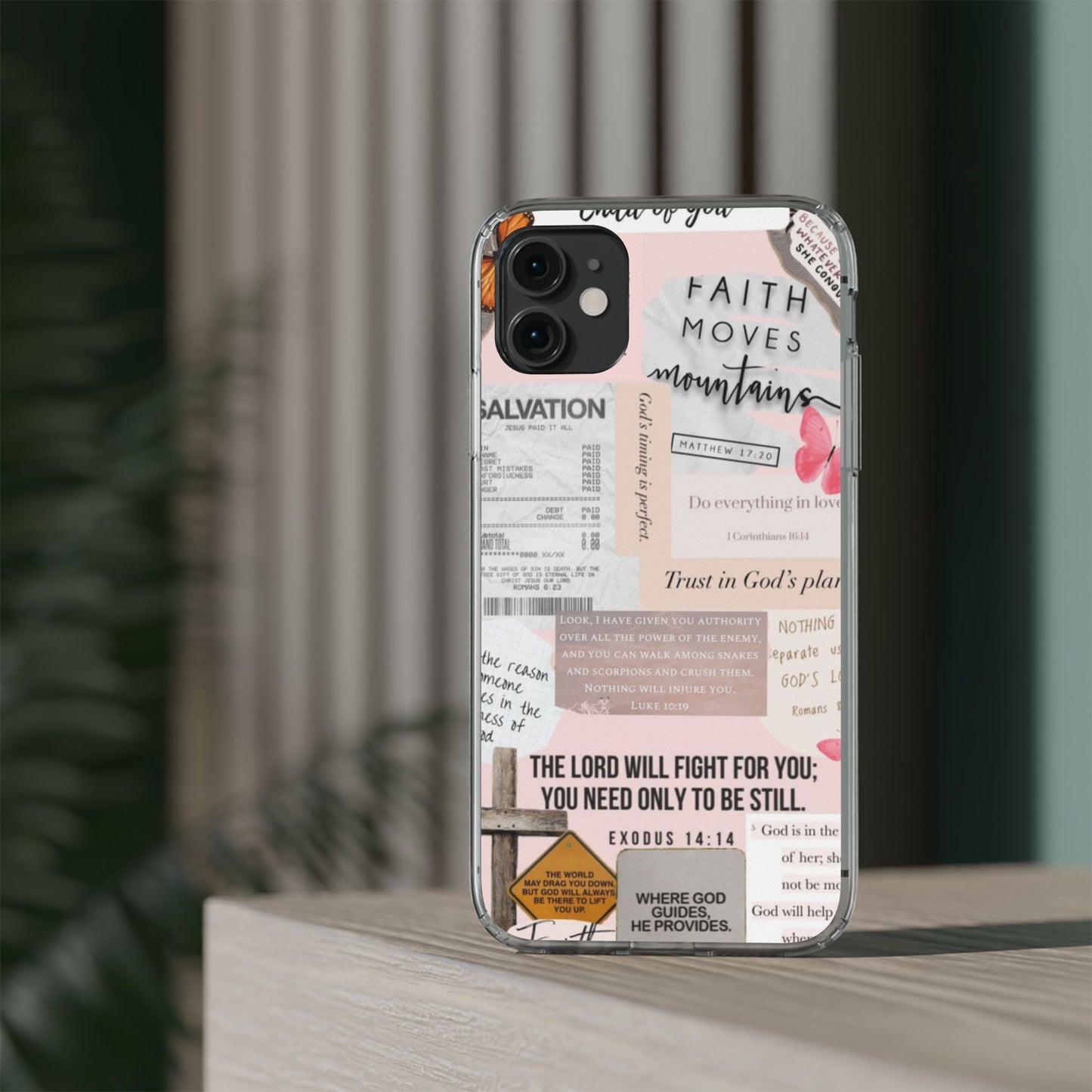 Faith-Inspired Clear Phone Case