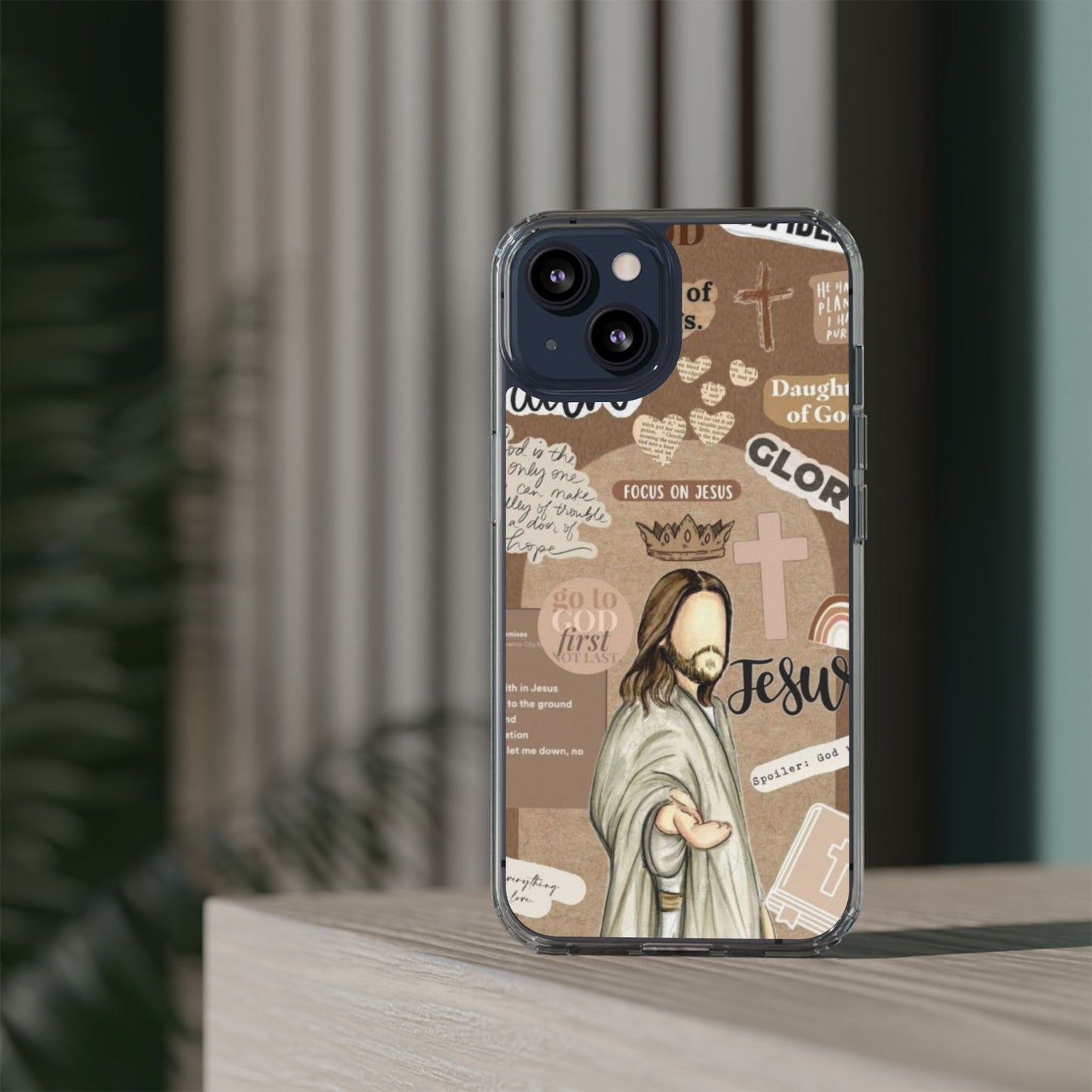 Faith-Inspired Clear Phone Case,