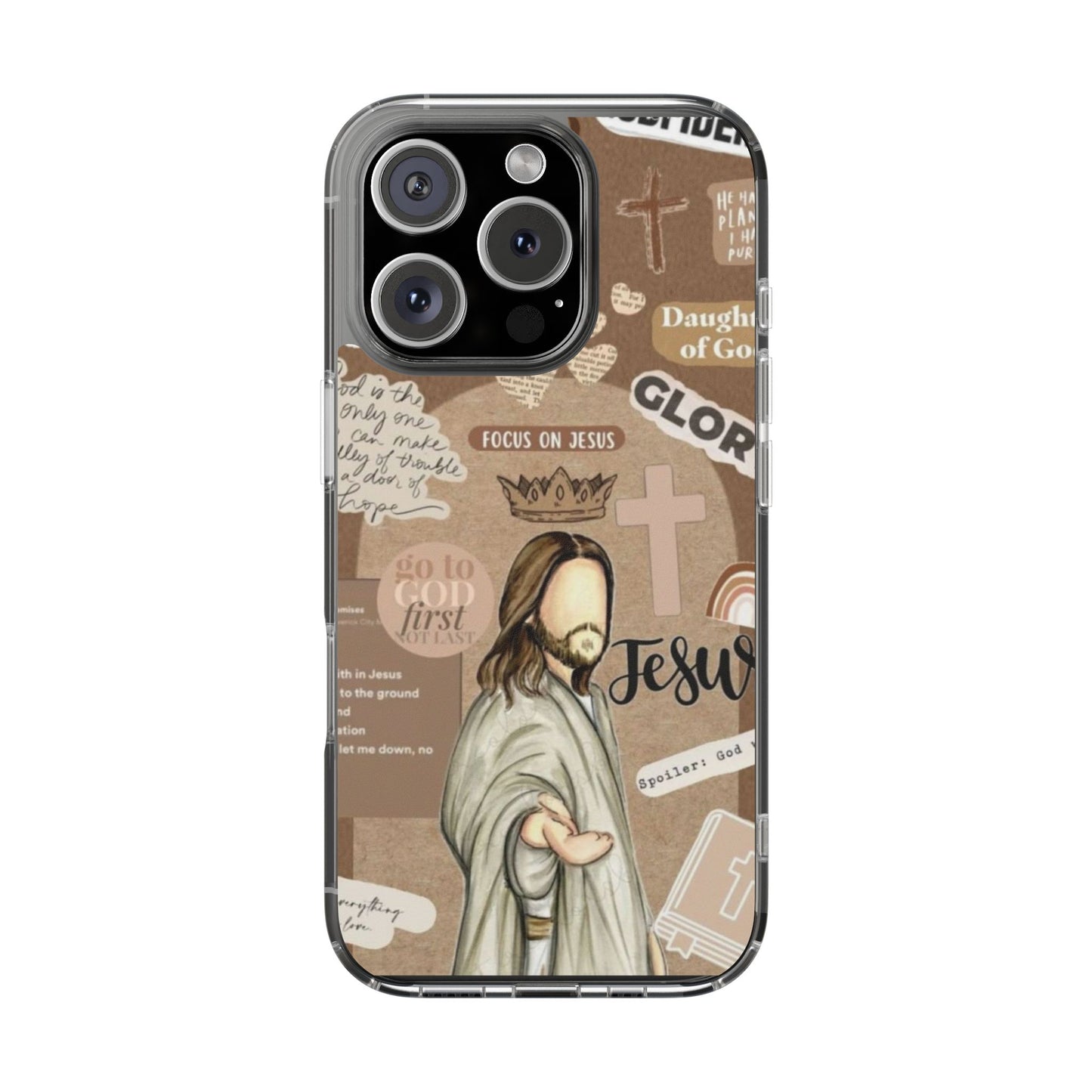 Faith-Inspired Clear Phone Case,