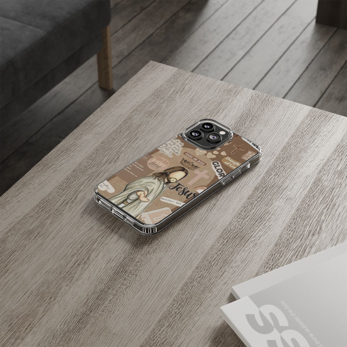 Faith-Inspired Clear Phone Case,