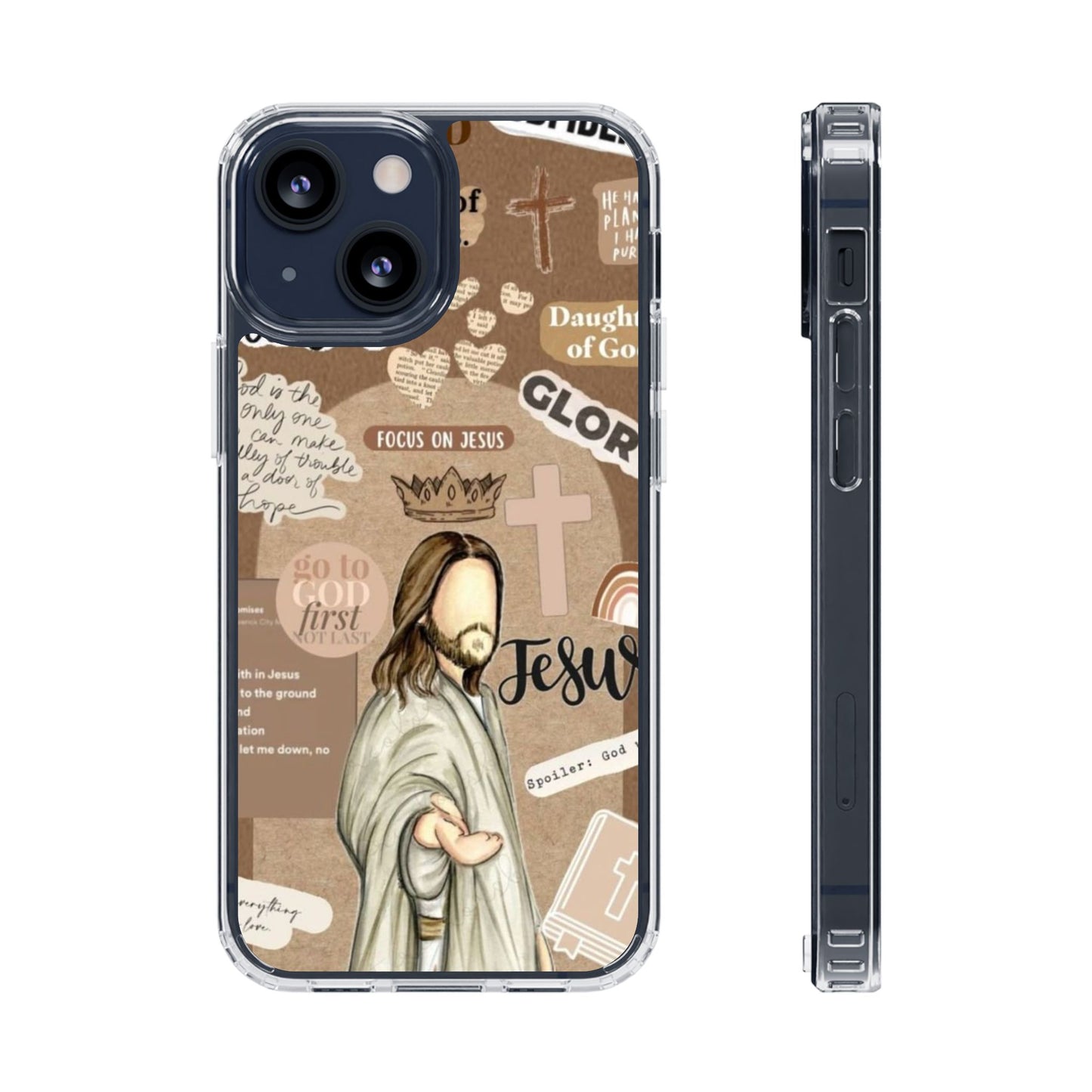 Faith-Inspired Clear Phone Case,