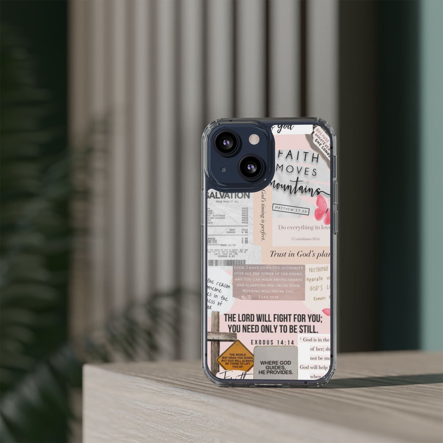 Faith-Inspired Clear Phone Case