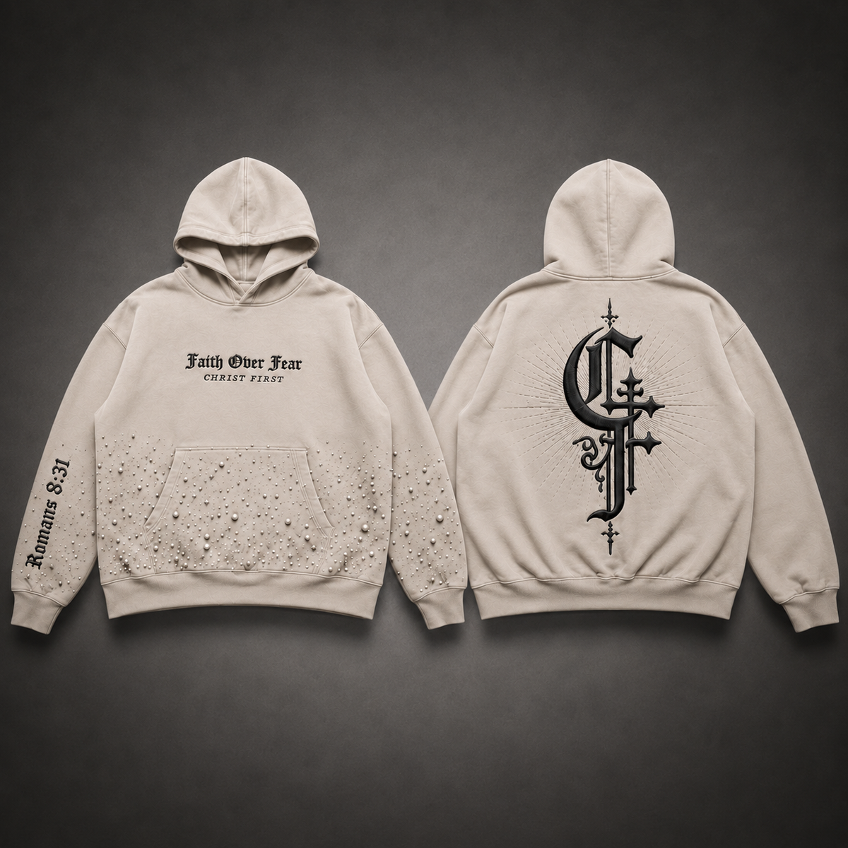 Faith Over Fear Pearl Hoodie