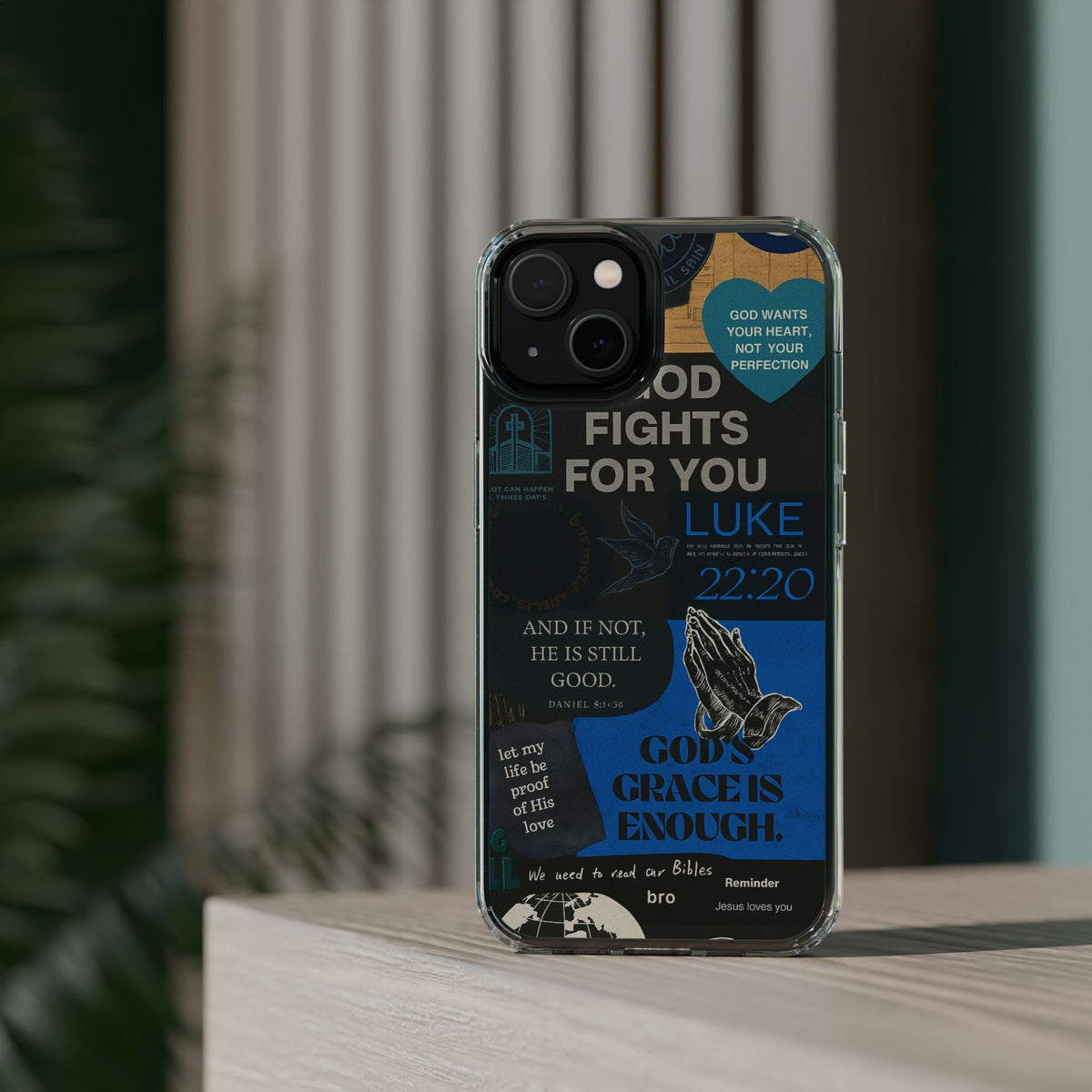 Inspirational Phone Case - Clear Impact-Resistant Cases, Motivational Gift, Bible Verse Design, Phone Accessory, Spiritual Decor - Christ First