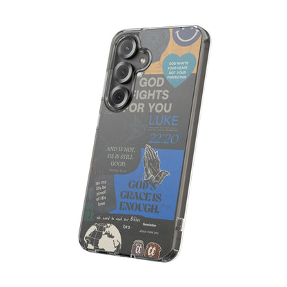 Inspirational Phone Case - Clear Impact-Resistant Cases, Motivational Gift, Bible Verse Design, Phone Accessory, Spiritual Decor - Christ First