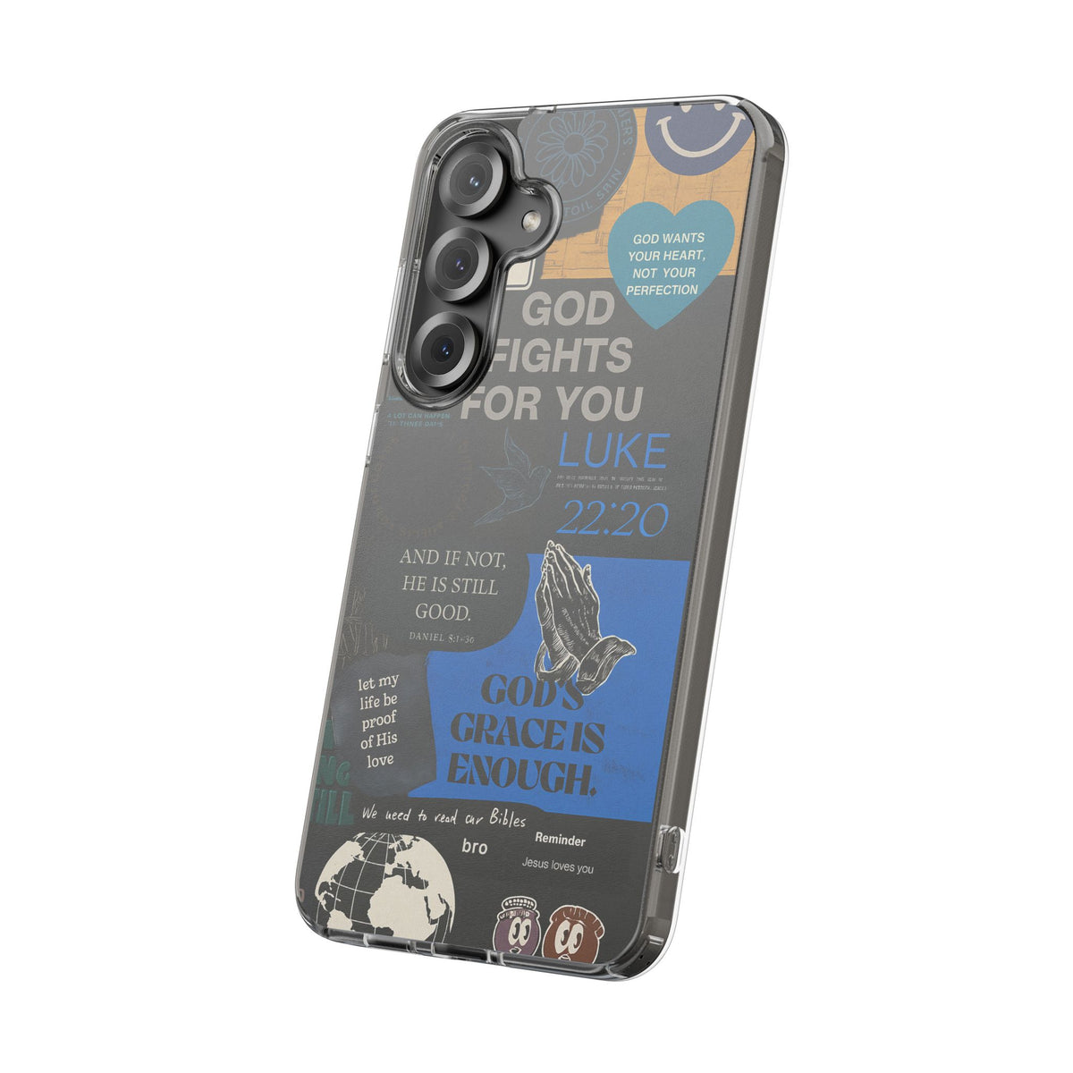 Inspirational Phone Case - Clear Impact-Resistant Cases, Motivational Gift, Bible Verse Design, Phone Accessory, Spiritual Decor - Christ First