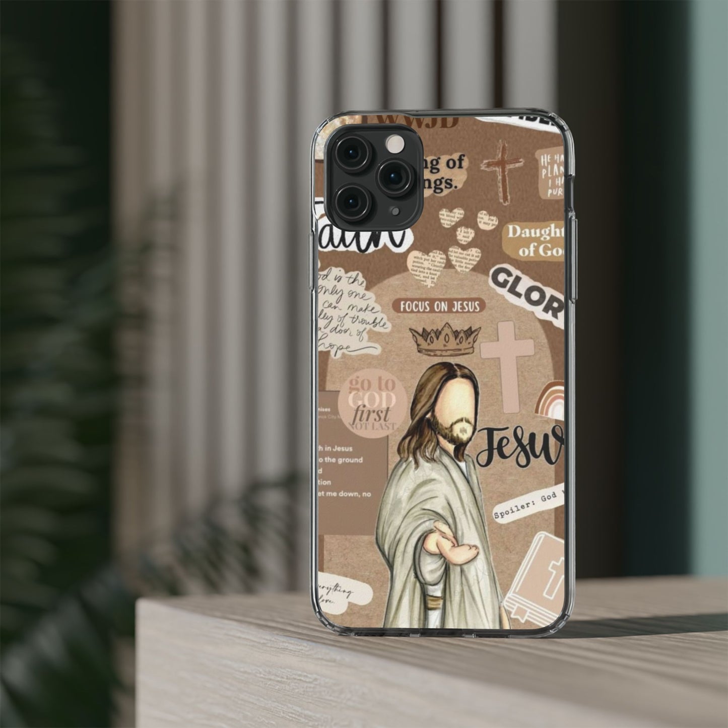 Faith-Inspired Clear Phone Case,