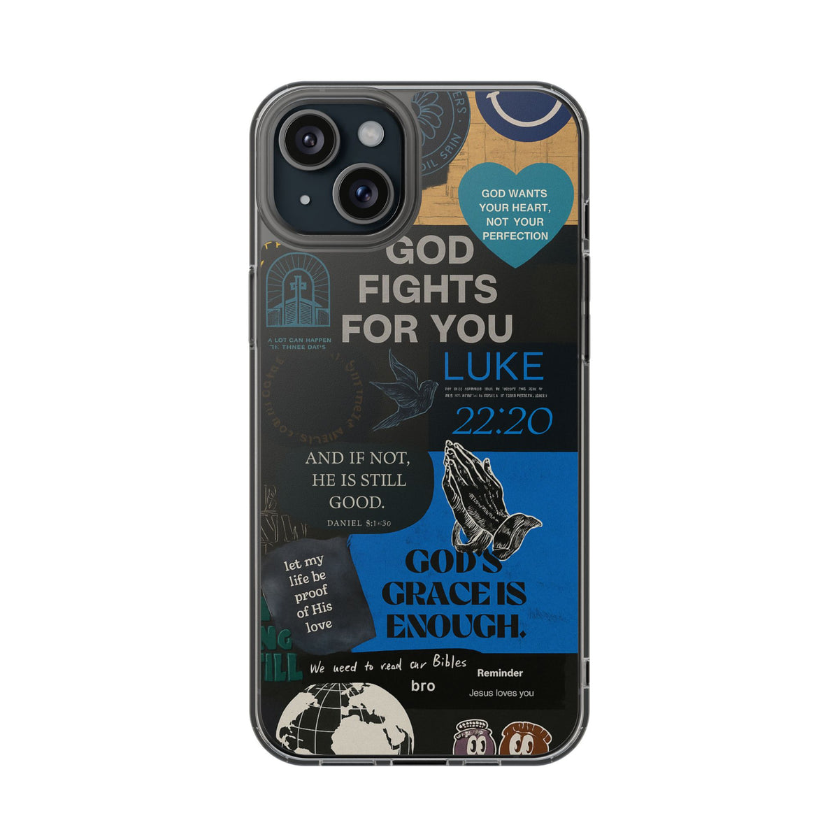 Inspirational Phone Case - Clear Impact-Resistant Cases, Motivational Gift, Bible Verse Design, Phone Accessory, Spiritual Decor - Christ First