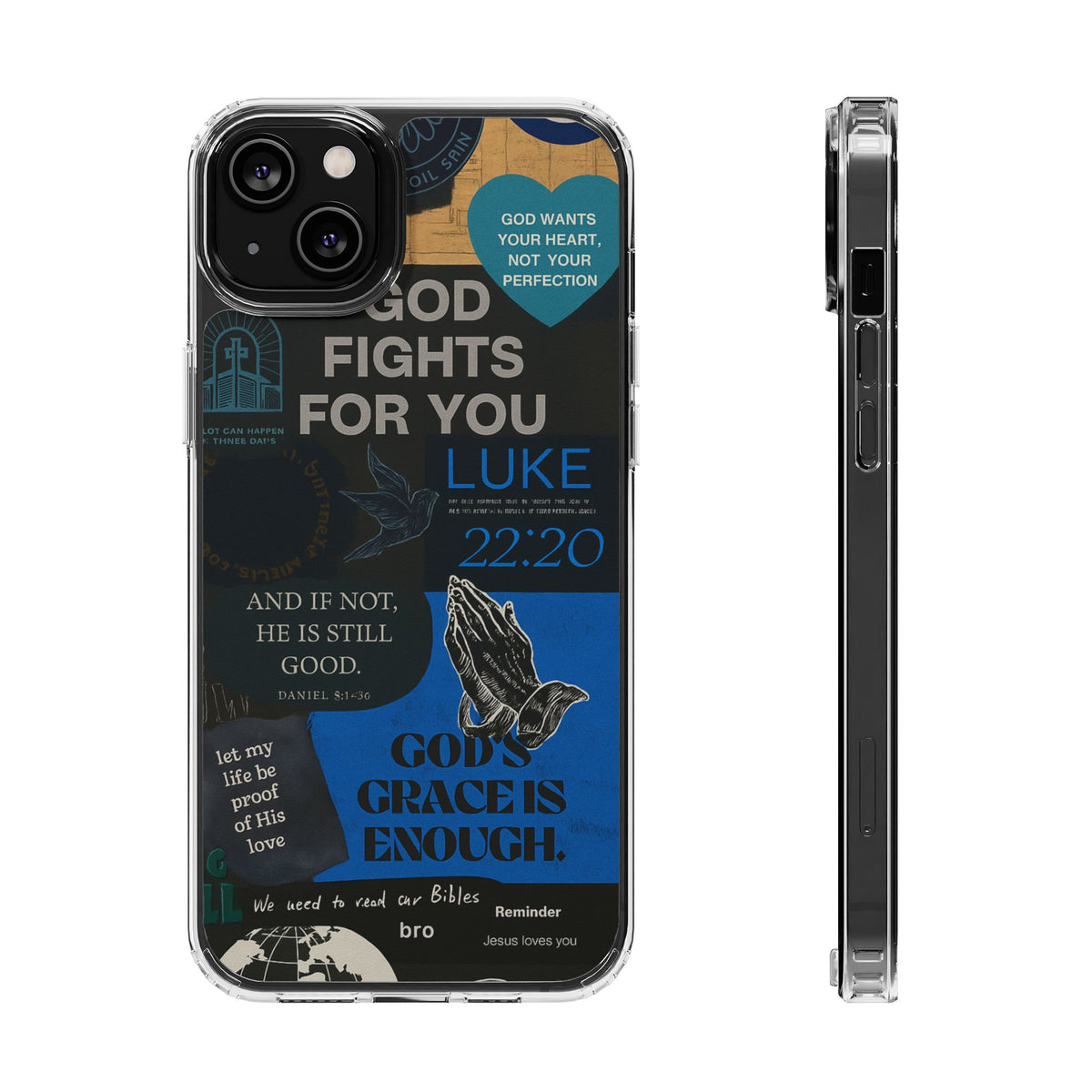 Inspirational Phone Case - Clear Impact-Resistant Cases, Motivational Gift, Bible Verse Design, Phone Accessory, Spiritual Decor - Christ First