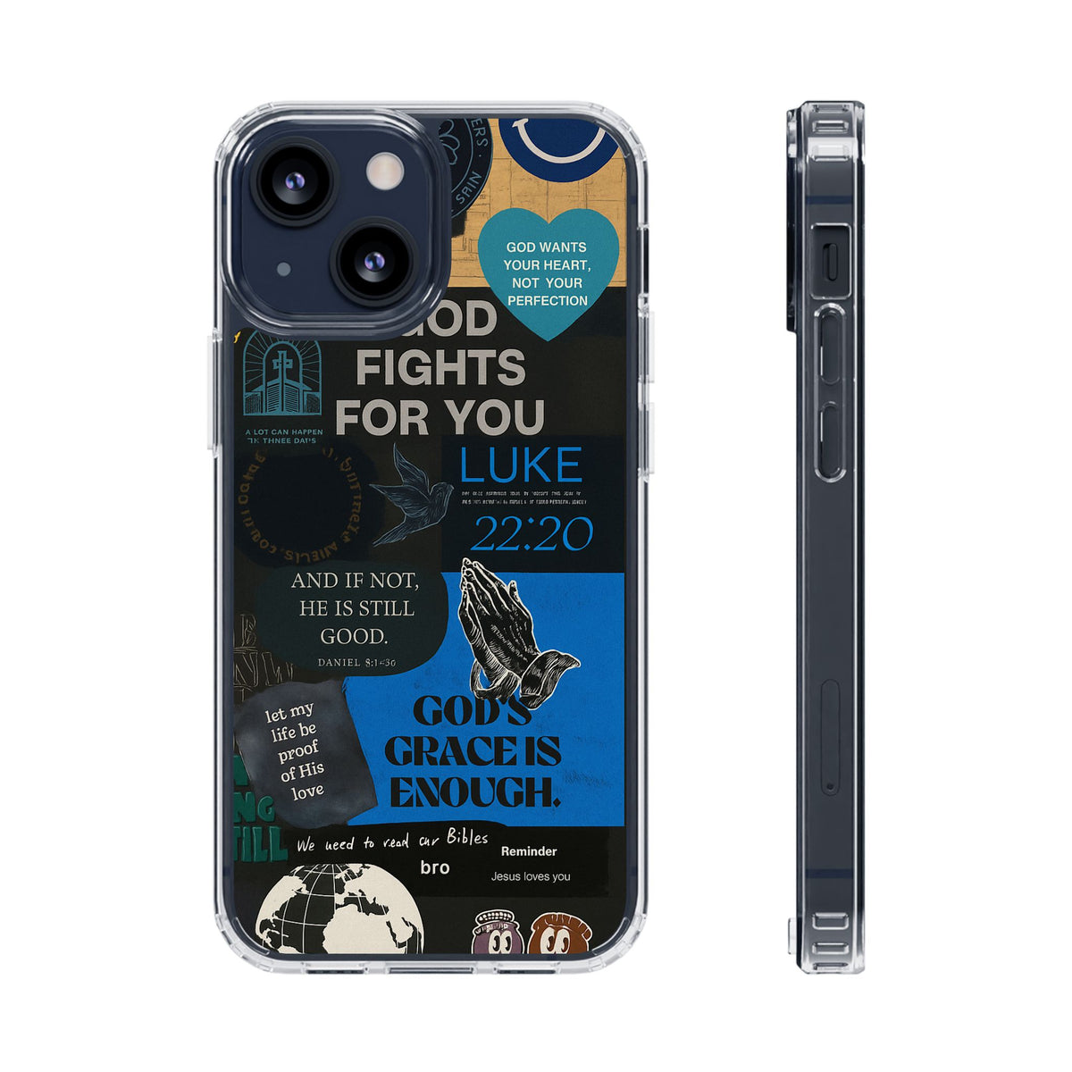 Inspirational Phone Case - Clear Impact-Resistant Cases, Motivational Gift, Bible Verse Design, Phone Accessory, Spiritual Decor - Christ First