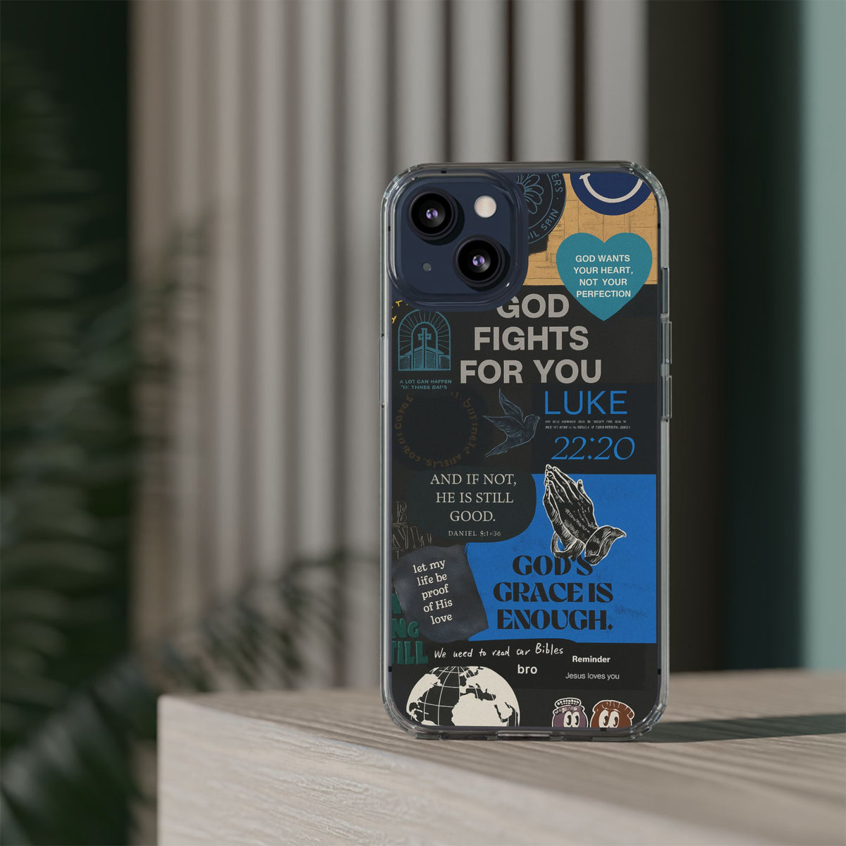 Inspirational Phone Case - Clear Impact-Resistant Cases, Motivational Gift, Bible Verse Design, Phone Accessory, Spiritual Decor - Christ First