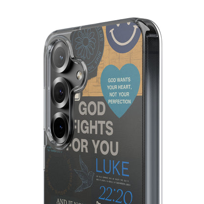 Inspirational Phone Case - Clear Impact-Resistant Cases, Motivational Gift, Bible Verse Design, Phone Accessory, Spiritual Decor - Christ First
