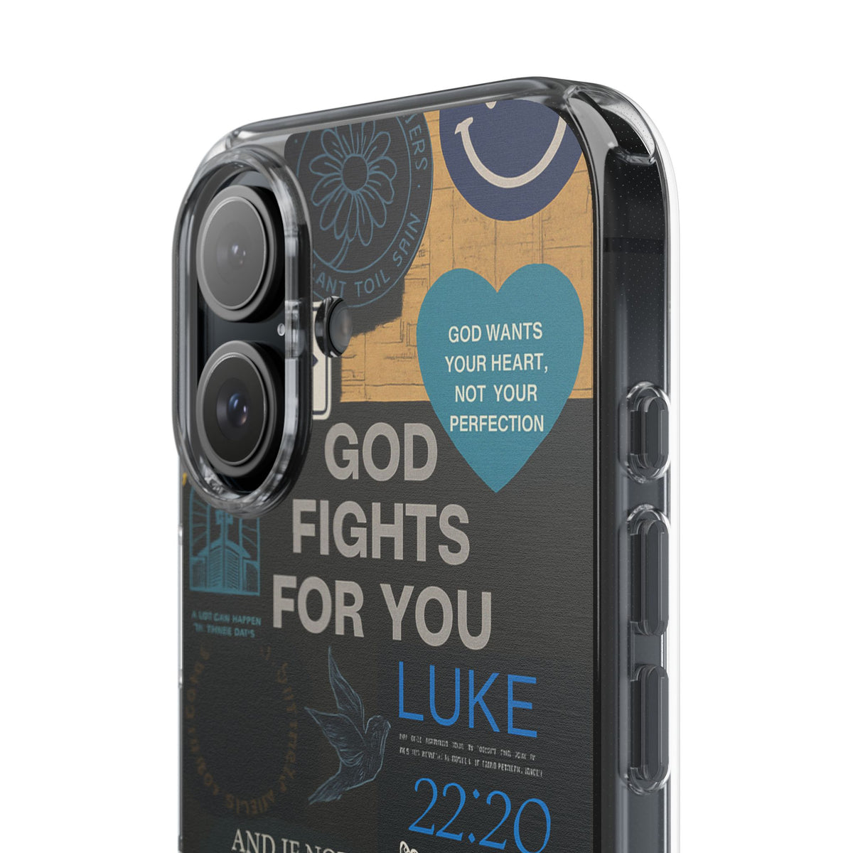 Inspirational Phone Case - Clear Impact-Resistant Cases, Motivational Gift, Bible Verse Design, Phone Accessory, Spiritual Decor - Christ First