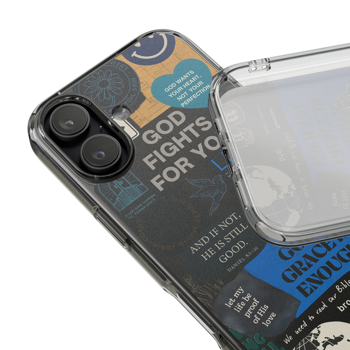 Inspirational Phone Case - Clear Impact-Resistant Cases, Motivational Gift, Bible Verse Design, Phone Accessory, Spiritual Decor - Christ First