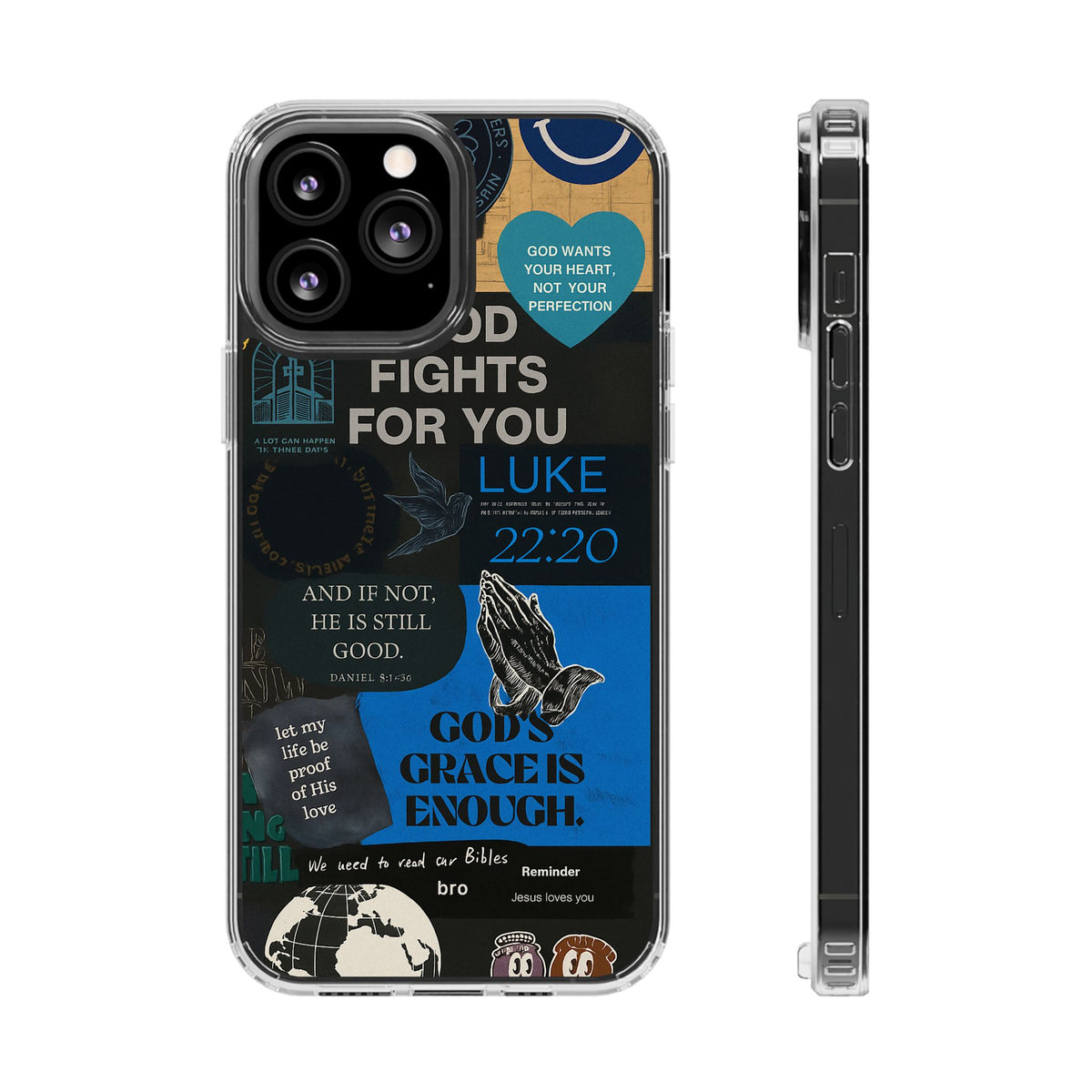 Inspirational Phone Case - Clear Impact-Resistant Cases, Motivational Gift, Bible Verse Design, Phone Accessory, Spiritual Decor - Christ First