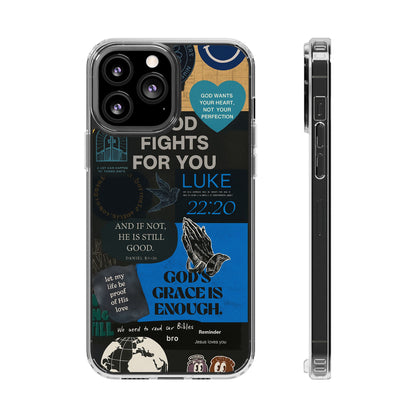 Inspirational Phone Case - Clear Impact-Resistant Cases, Motivational Gift, Bible Verse Design, Phone Accessory, Spiritual Decor - Christ First