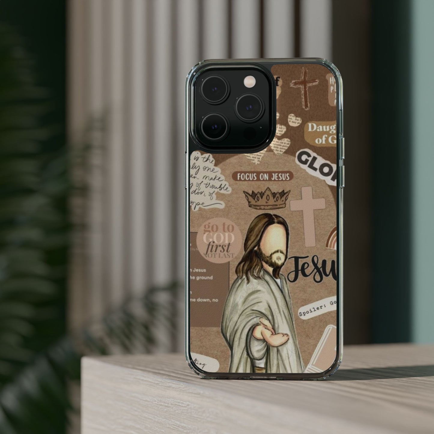 Faith-Inspired Clear Phone Case,