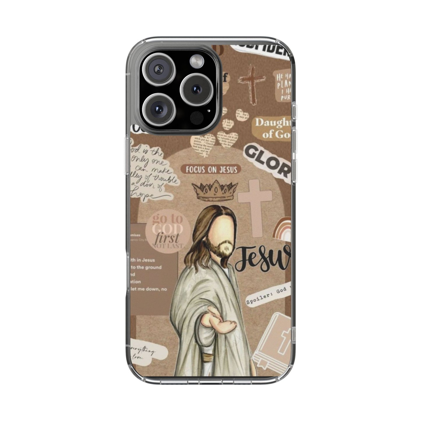 Faith-Inspired Clear Phone Case,