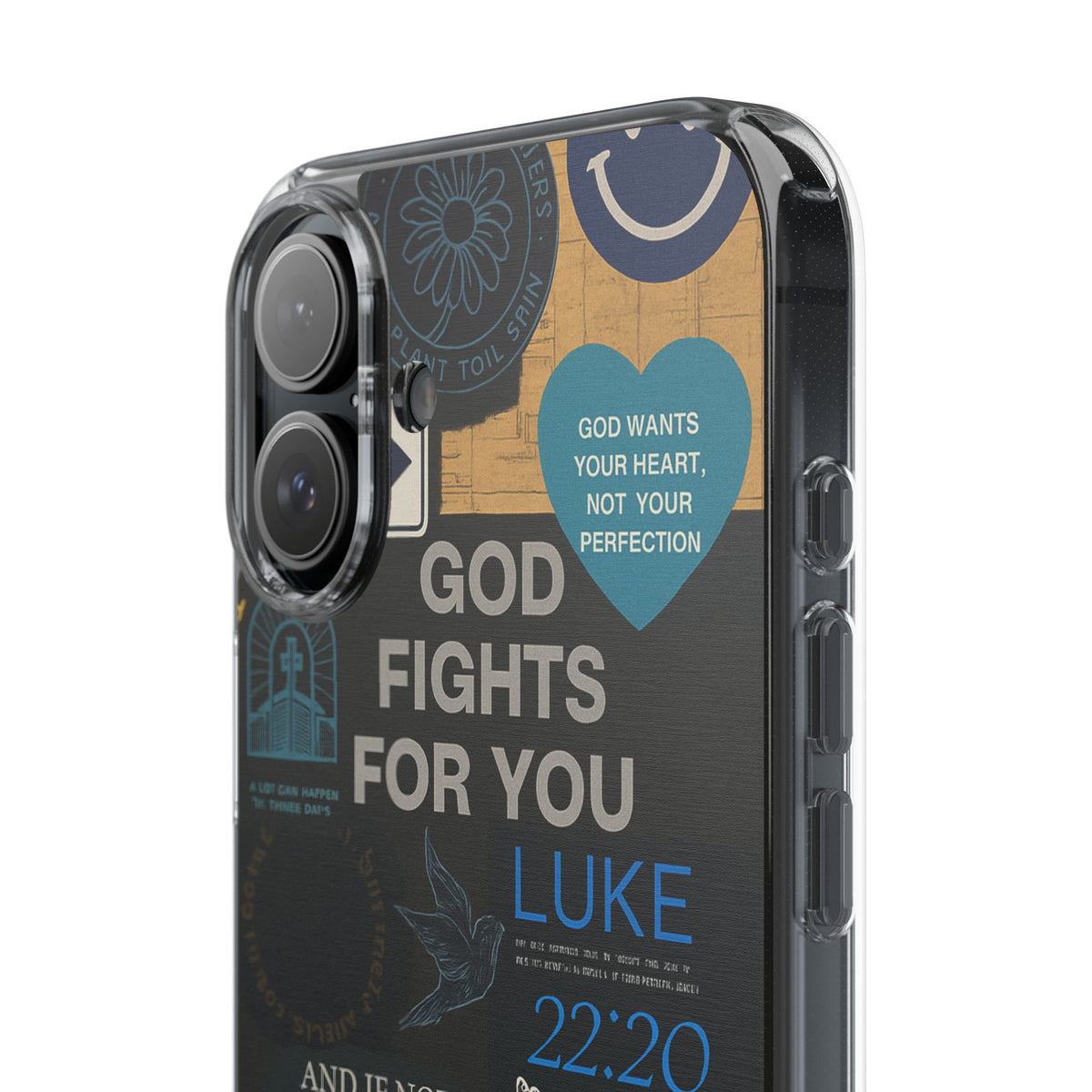Inspirational Phone Case - Clear Impact-Resistant Cases, Motivational Gift, Bible Verse Design, Phone Accessory, Spiritual Decor - Christ First