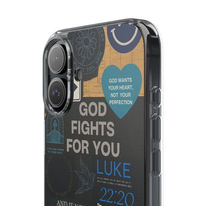 Inspirational Phone Case - Clear Impact-Resistant Cases, Motivational Gift, Bible Verse Design, Phone Accessory, Spiritual Decor - Christ First