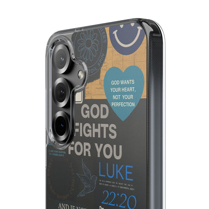 Inspirational Phone Case - Clear Impact-Resistant Cases, Motivational Gift, Bible Verse Design, Phone Accessory, Spiritual Decor - Christ First