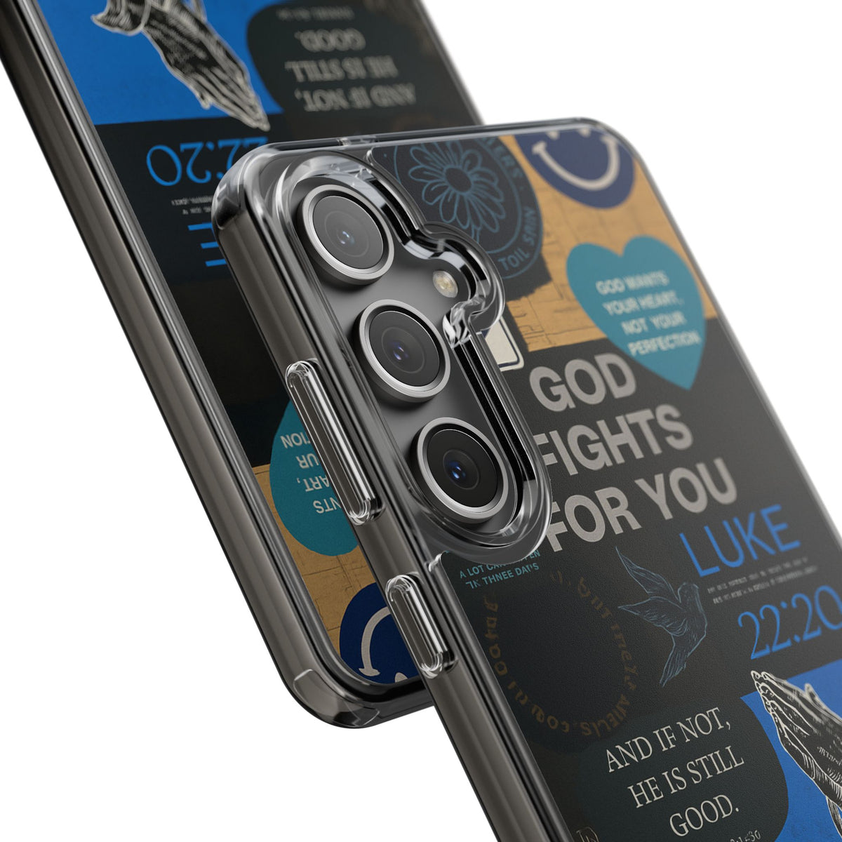 Inspirational Phone Case - Clear Impact-Resistant Cases, Motivational Gift, Bible Verse Design, Phone Accessory, Spiritual Decor - Christ First