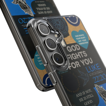 Inspirational Phone Case - Clear Impact-Resistant Cases, Motivational Gift, Bible Verse Design, Phone Accessory, Spiritual Decor - Christ First
