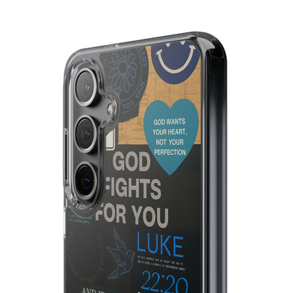 Inspirational Phone Case - Clear Impact-Resistant Cases, Motivational Gift, Bible Verse Design, Phone Accessory, Spiritual Decor - Christ First