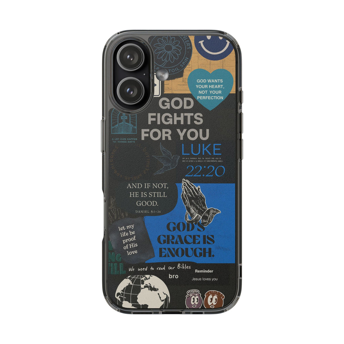 Inspirational Phone Case - Clear Impact-Resistant Cases, Motivational Gift, Bible Verse Design, Phone Accessory, Spiritual Decor - Christ First