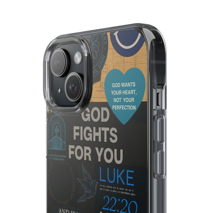 Inspirational Phone Case - Clear Impact-Resistant Cases, Motivational Gift, Bible Verse Design, Phone Accessory, Spiritual Decor - Christ First