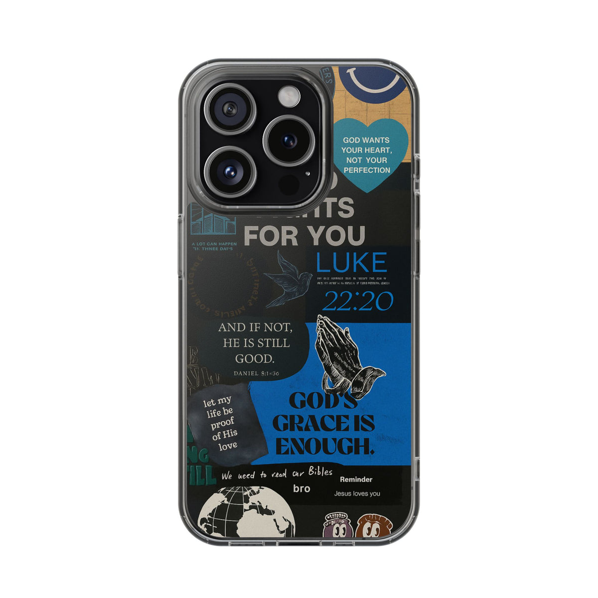 Inspirational Phone Case - Clear Impact-Resistant Cases, Motivational Gift, Bible Verse Design, Phone Accessory, Spiritual Decor - Christ First