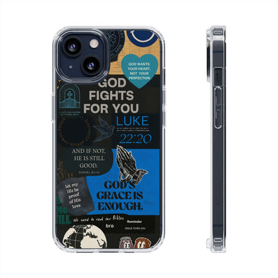 Inspirational Phone Case - Clear Impact-Resistant Cases, Motivational Gift, Bible Verse Design, Phone Accessory, Spiritual Decor - Christ First