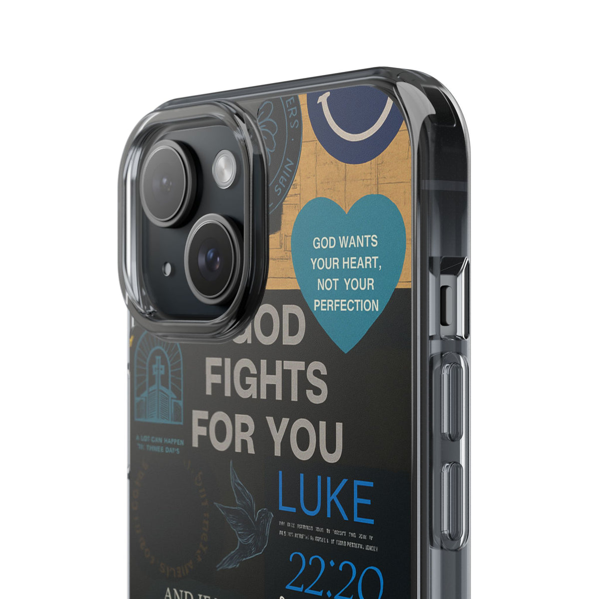 Inspirational Phone Case - Clear Impact-Resistant Cases, Motivational Gift, Bible Verse Design, Phone Accessory, Spiritual Decor - Christ First