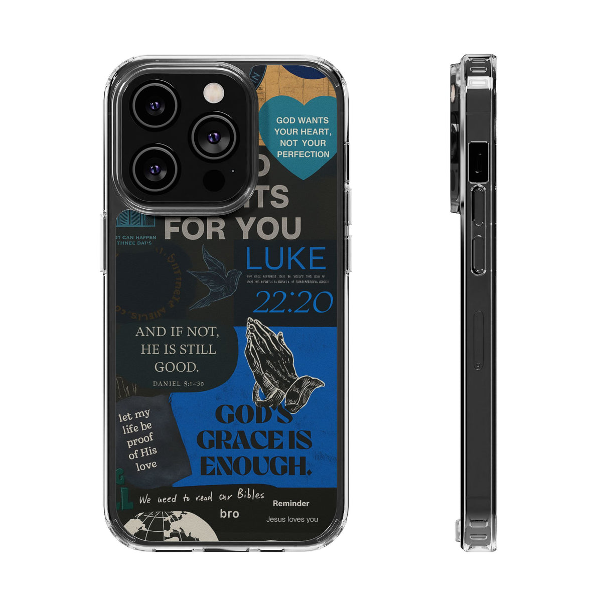 Inspirational Phone Case - Clear Impact-Resistant Cases, Motivational Gift, Bible Verse Design, Phone Accessory, Spiritual Decor - Christ First